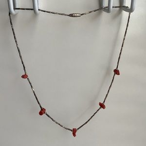 New vintage rustic silver bead necklace